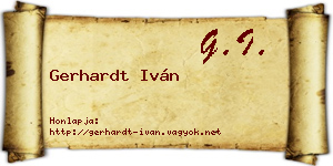 Gerhardt Iván névjegykártya